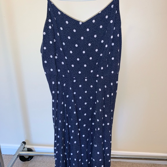 Blue and white polkadot dress with zipper side - Picture 2 of 5